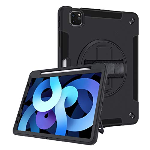 Lobwerk Etui ochronne 4 w 1 do Apple iPad Pro 11 2018 2020 11 cali + twarda obudowa + uchwyt czarny