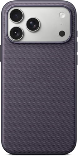 Image of QHOHQ Luxury Vintage TechWoven Back Cover for iPhone 17 Pro (6.3 Inch) | Premium Woven Texture Case with Shockproof Protection | Premium Slim Fit Case with Wireless Charging Support (Purple)