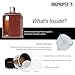 Ragproper Leather Glass Hip Flask Set – Durable Whiskey & Liquor Flasks for Men & Women, Single Shot 3.4oz (100ml) + Double Shot 8oz (240ml), Premium Genuine Leather, Ideal Glass Flask, Dark Brown