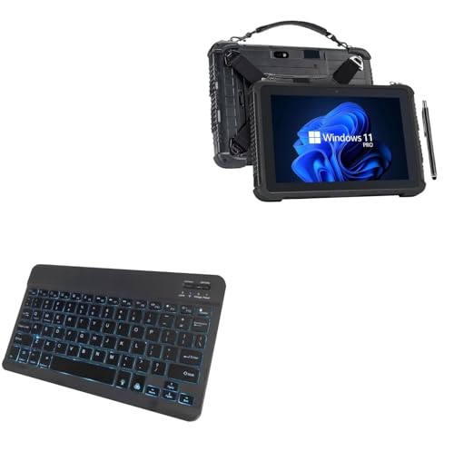 BoxWave Keyboard Compatible with Munbyn IRT08 - SlimKeys Bluetooth Keyboard - with Backlight, Portable Slim LED 7 Colors - Jet Black