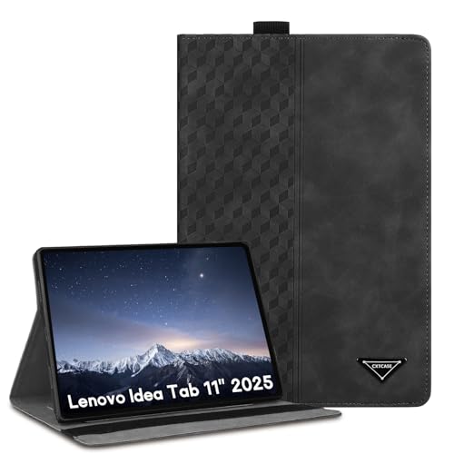 CXTCASE Hülle für Lenovo Idea Tab 11 Zoll 2025/K11 Gen 2, Multi-Winkel Folio Flip PU Lederhülle Smart Cover Hülle Schutzhülle für Lenovo Idea Tab 11 Zoll 2025 TB336FU TB336ZU, Schwarz
