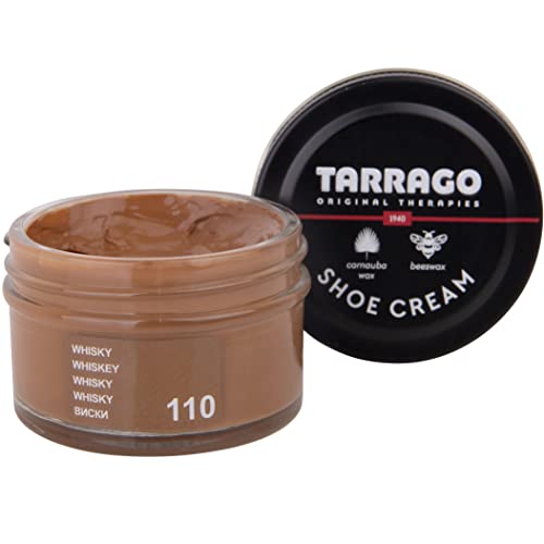 Tarrago Shoe Cream - Professional Shoe Polish With Carnauba Wax To Re-Color And Polish - Smooth Leather Shoes And Boots- Over 100 Colors - 50 Ml/ 1.7Fl. Oz - Whiskey #110 #TOP2