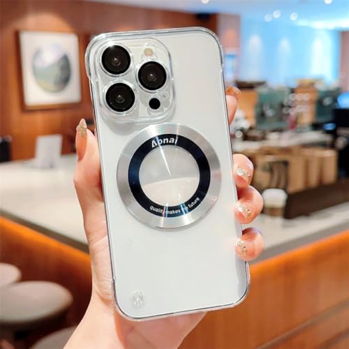 Coque iPhone 14 Pro Max magnétique sans cadre transparente en PC dur ultra mince