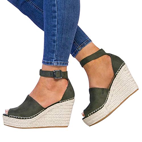 Fannyfuny_Zapatos de Verano Sandalias Mujer Zapatos Tacon Mujer Cuña Casuales Zapatillas de Cuña para Mujeres Primavera Verano Tacón Cuña Zapatos de Fiesta