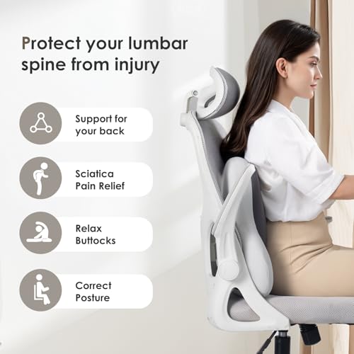 Image of FLORICH Car Seat Cushion and Back Support for Car Ultrathick Memory Foam Office Chair Cushions with Lumbar Support Pillow for Sciatica & Back & Tailbone Pain Relief (Grey)