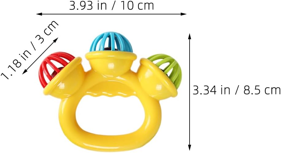 BESTonZON 3PCS Soothing Toys Sleigh Bells Percussion Rhythm Sticks for Kids Hand Bells Hand Shaking Bell Jingle Bell Toy Shaker Bells Toddlers Tambourine Small Hand Bell Bell Toys for Baby