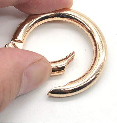 10 PCS Spring O Rings, Spring Gate O Ring Round Carabiner Snap Clip Keyring Spring Snap Loaded Clips Trigger Spring Keyring Buckle Locking Carabiner Hook with 1 Storage Box for Purses Keychain Bag