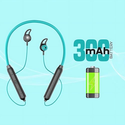 Image of STYLIZE Neckband With Cooper Speaker, C Type Charging, Lightweight, Extra Bass Crystal Sound, 300mAh, BT 5.1, 250H Standby,8H Playtime,Sweat &Water Resistance,Lightweight,Clear Voice(Green)