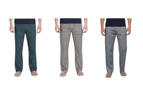 digital shopee Men's Cotton Checkered Pajama, Casual Loungewear, Comfortable Sleepwear, Pack of 3-picture-12