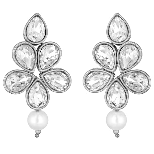 Image of Peora Crystal Faux Pearl Necklace & Jewellery Set Gift for Women