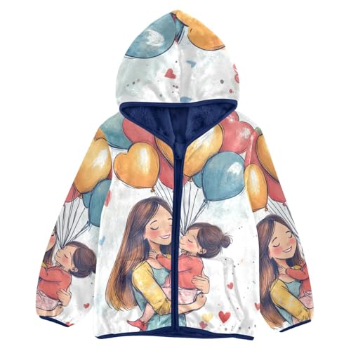 Balloons Girls Fleece Jacket Girls Fall Jacket Girls Zip Up Hoodie Girls Sherpa Jacket 2-10T