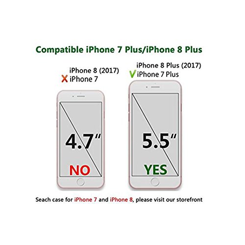 Iphone 7 Plus Case, Iphone 8 Plus Case, Worldmom Double Layer Design Bling Flowing Liquid Floating Sparkle Colorful Glitter Waterfall Tpu Protective Phone Case For Apple Iphone 7 Plus,Rose Gold #TOP4