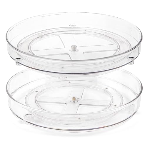 Spesh Lot de 2 Lazy Susan Plateau Tournante de Cuisine Plateaux de Rangement Rotatifs à 360° pour Cuisine et Salle de Bain(27 X 4,6 cm)