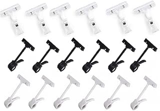LANGING 25Pcs Plastic Rotatable Sign Clips Display Tag Clip Holder Stand Merchandise Advertising DIY Clear Clamps for Crafts Photos