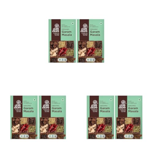 Image of Pure & Sure Organic Garam Masala 200gm| Traditional, Authentic & Multipurpose Masala Powder | Perfect Blend of Spices with Great Taste & Aroma | No Preservative & Pesticide| 100gm each (Pack of 6)