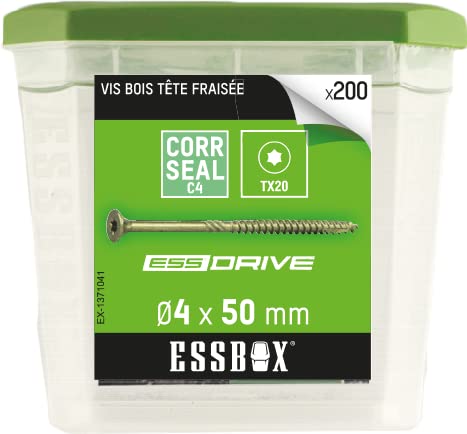 Scell-it Wood Screws Wood Storage Tobox Screws Diameter 4 mm 200 EX-1371041 Diameter 4 mm x 50 mm, diameter 4mm x 50 mm