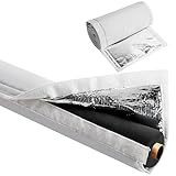 Nkiy Quen 3 Layers HVAC Copper Pipe Insulation Cover,72x10.2 Inch 600D Oxford AC Pipe Insulation Covers,Flexible White Gray Copper Line Insulation Sleeve for Central Air Conditioning Mini Splits