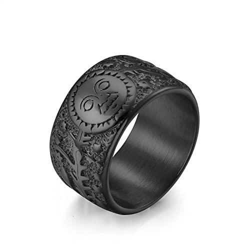 Stfery Anillo de dedo meñique, anillo de amor para hombre, acero inoxidable, sol, estrella, luna, joyería occidental, decoración de regalos para parejas, accesorios de joyería, V 1/2 (11), Sin piedras