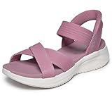 Skechers Sandalia Ultra Flex 3.0 para mujer, Never Better, rosa fucsia, 5 UK