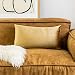 HOME BRILLIANT Spring Luxury Velvet Oblong Rectangular Throw Pillow Cover Cushion Cover for Sofa/Living Room/Wedding/Lounge/Party, 12"x20", Gold