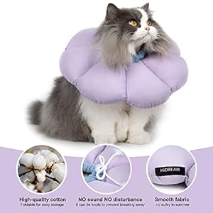 Cat cone collarcute waterproof cat recovery collaranti bite lick wound healing safety elizabethan e collar for catspurple flower all season style   cucciolini doodles