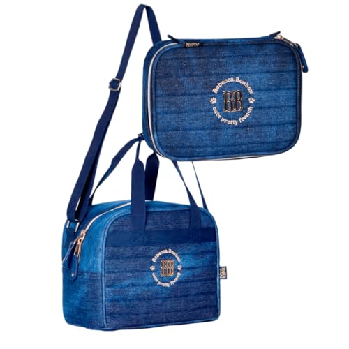 Kit Lancheira Térmica e Estojo Box 100 Lápis Rebecca Bonbon Jeans