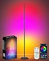 Vexinat Corner Floor Lamp, Smart RGB LED Corner Lamp with App & Remote, Modern Floor Lamp with 16 Million Colors, Music Sync, Scene Modes, Color Changing Standing Lamps for Living Room, Bedroom