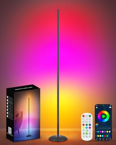 Corner Floor Lamp, Smart RGB LED Corner Lamp with App & Remote, M...