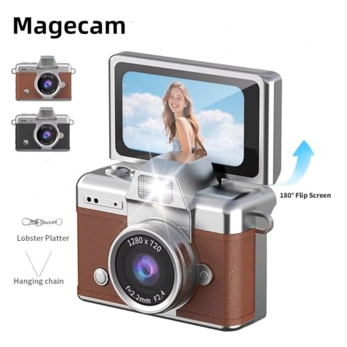 Cámara Mini Retro CCD con pantalla giratoria 1.47in blanca miniatura 2