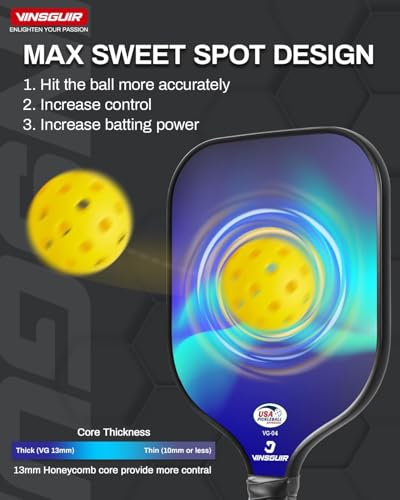 Image of Pickleball Paddles Set of 2 or 4, USAPA Approved Pickleball Paddles Set with 4 Pickle Balls and Carry Bag, Fiberglass Rackets 2 Pack Gifts for Beginners&Pros (Blue)