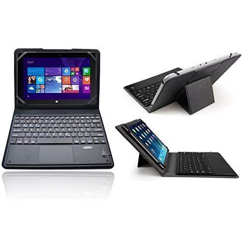 Ledeli Bluetooth sin Hilos Teclado alemán QWERTZ con Funda Protectora Case Carcasa Bolsa Estuche Carcasa para Trekstor Negro Negro für TrekStor SurfTab wintron 10.1