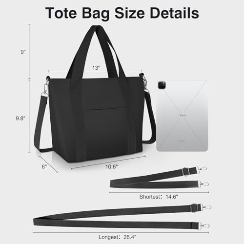 Image of Geestock Small Tote Bag for Women Small Tote Bag with Zipper, Lightweight Nylon Crossbody Totes Purses Shoulder Handbags