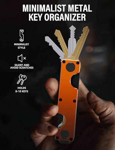 Image of Key Organizer Key Holder Compact Key Case Minimalist Metal Key Chain Key Holder for Keychain Secures 8-10 Keys EDC