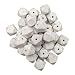 50pcs White Granite Color 14mm Silicone Hexagon Pearl Beads Silicone Geometry Spacer Beads for DIY Beading Mom Jewelry Necklace Making