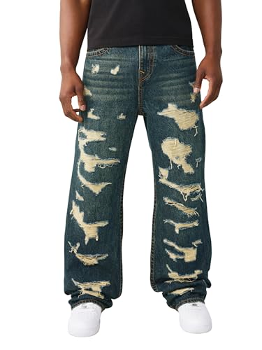 True Religion Men's Vinny Destroyed Ultra Baggy Jean 34” – Slim