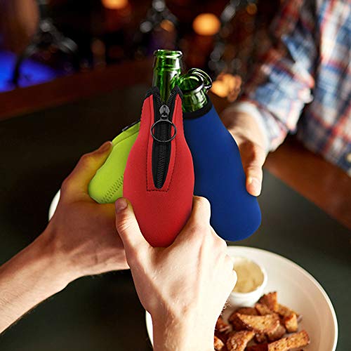 SUPGLAZ 5 Pack Bierfles Koelere Mouwen met Rits voor Feest, Bierhouder Opvouwbare Geïsoleerde Neopreen Bierfles Cover… - Image 7