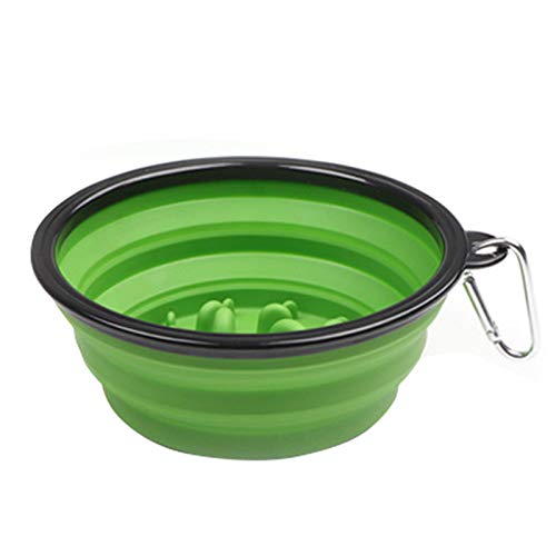 BizTech ® Gamelle pliable pour animal domestique - Avec mousqueton - Pour voyage en plein air - 9 couleurs (vert) Cover