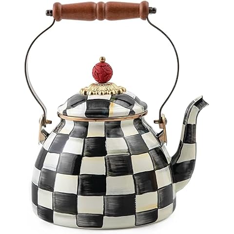 MacKenzie-Childs Courtly Check Enamel Tea Kettle Cover