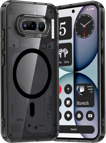 Image of Elzzi Anti Scratch Semi Translucent Cover for Nothing 4A Case, Premium PC + TPU Magnetic Phone Cases Drop Proof, Compatible with Magsafe Slim Never Yellowing Shockproof