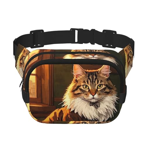 Sac banane motif chat vintage - Sacoche ceinture mixte et légère