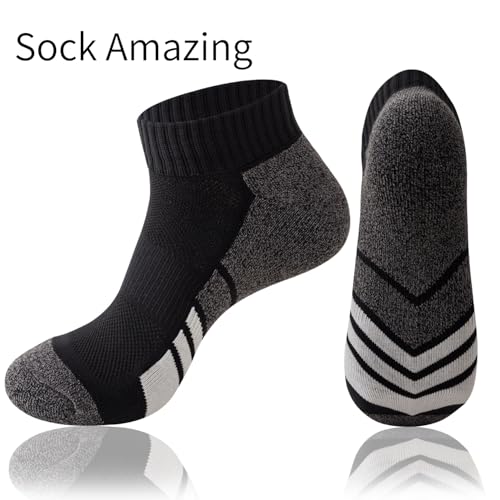 Sock Amazing 6 Pairs Men's Socks Low Cut Ankle Sock Cushion Non Slip No Show Breathable Running Socks for Cycling Fitness2