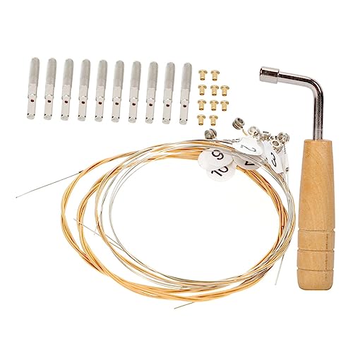 BESPORTBLE 1Set Lyre Strings Replacement Kit with Metal Strings Pegs and Tuning Wrench Durable Lyre Parts for Enhanced Sound Quality and Easy Tuning