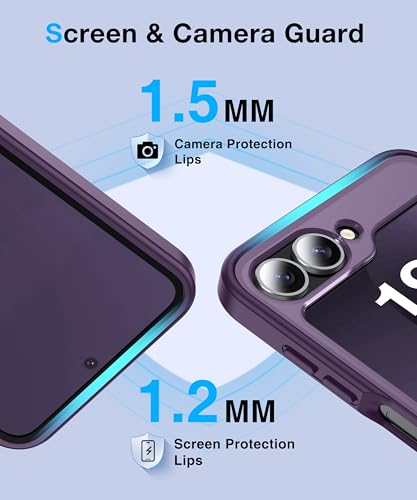 Image of NO.1 Magnetic for Samsung Galaxy Z Flip 6 Case Compatible with MagSafe [Military Grade Drop Tested][Translucent Matte][Anti-Fingerprint] Soft Silicone Bumper for Samsung Flip 6 Case,Purple