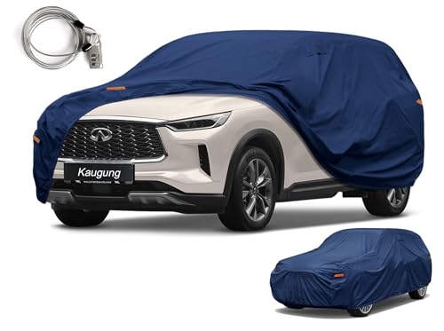 Image of Kaugung Custom Fit SUV Car Cover for Infiniti QX60 (2013-2025), Heavy Duty Waterproof All Weather Outdoor Protection, Breathable Full Exterior Cover with Vent, Rain Sun Snow UV Proof
