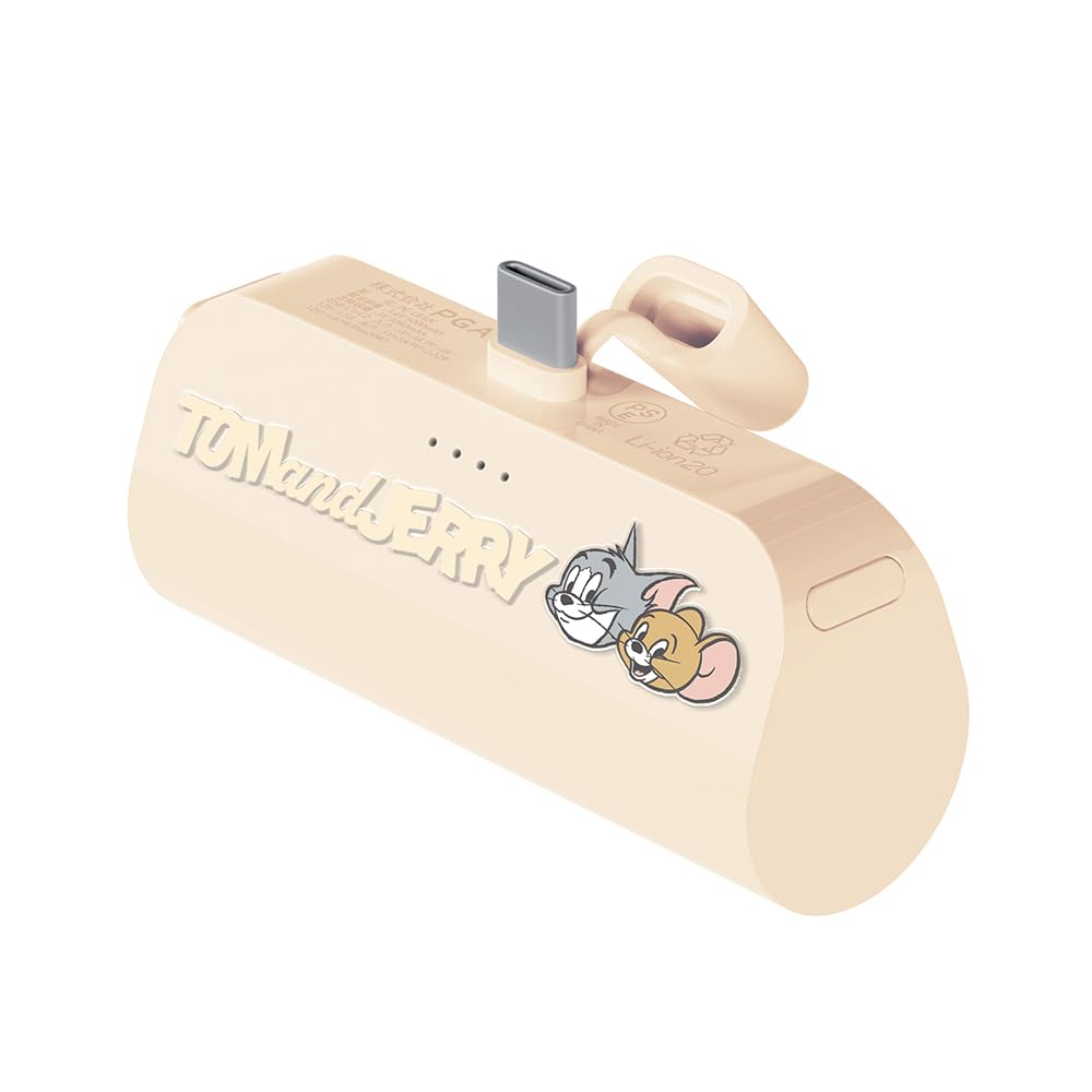 USB Type-C 直挿しモバイルバッテリー パススルー充電 対応 5,000 mAh / PD20W トムとジェリー PG-WLB50C01TAJ