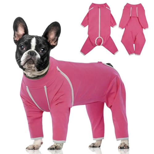 Image of Spay Recovery Female Dog - Rose, Large - Surgery Suit for Dogs Female After Spaying, Substitute E-Collar & Cone, Dog Surgery Suit for Shedding, Prevent Licking Surgical French Bulldog