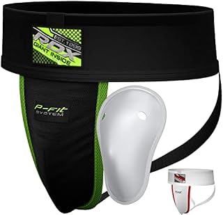 RDX Groin Guard Cup Men, Boxing Kickboxing MMA Muay Thai Sparring Groin Protector, Ventilated Adjustable, Jockstrap Taekwondo Karate Fighting Training, Underwear Jiu Jitsu BJJ Protection, Boys Youth