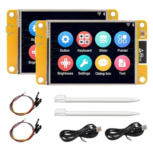 APKLVSR ESP32 Display,2.8\ ESP32-Display ESP32-2432S028R Resistiver Touchscreen 240x320 TFT LCD Display Modul,ESP32 Entwicklungsplatine mit WiFi Bluetooth, für Arduino IDE(2 Stücke)