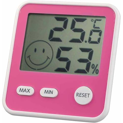エンペックス (EMPEX) 温度計 湿度計 デジタル 置き マグネット 家 リビング 冷蔵庫 おうちルーム デジタルmidi温湿度計 ピンク TD-8415