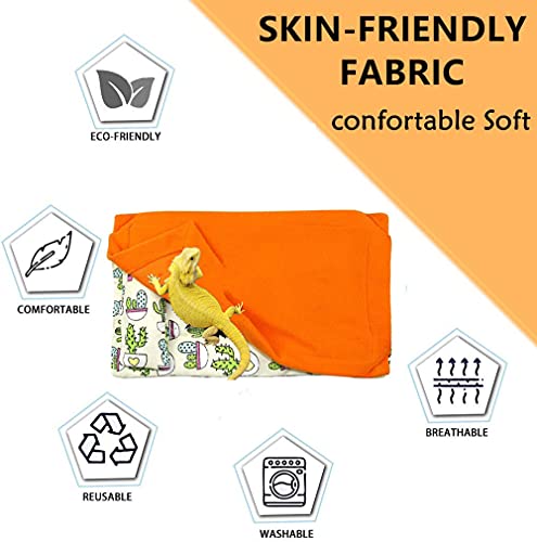 Cama para répteis com almofada e cobertor, saco de dormir para animais de estimação de dragão barba,